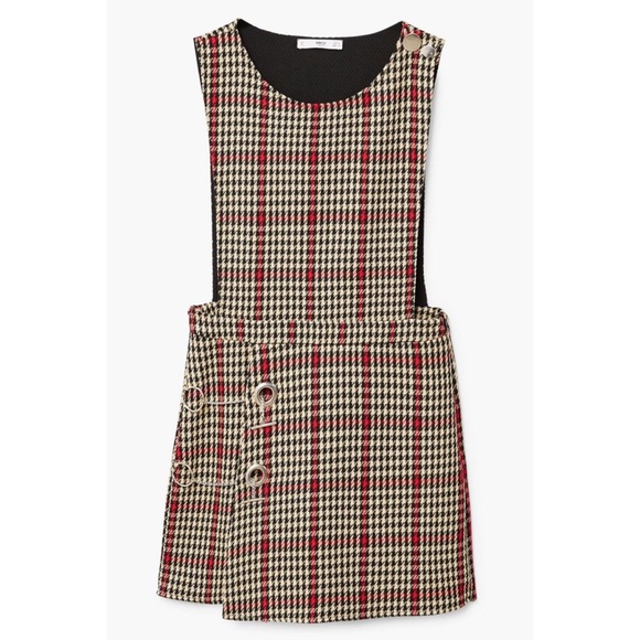 MNG Mango | Houndstooth Romper Dress with Chains - Picture 3 of 8